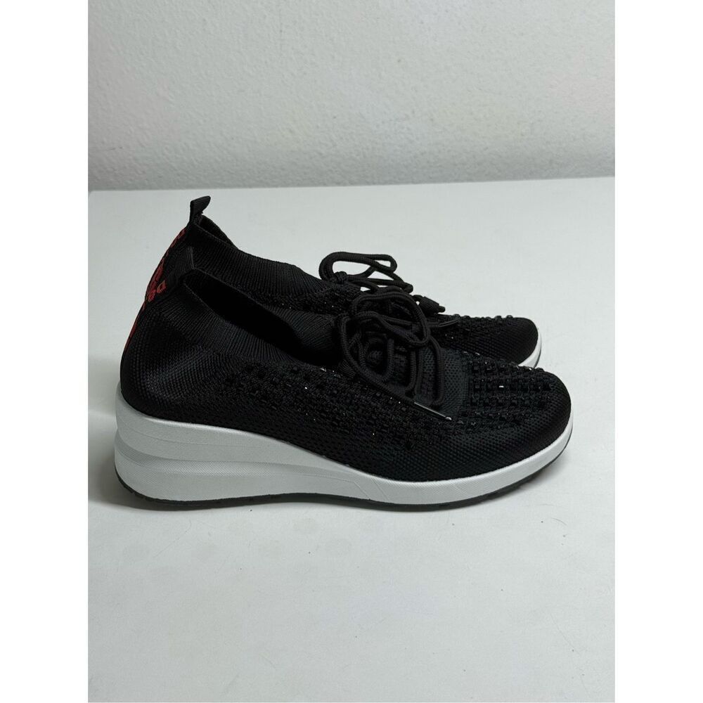 Red Women's Carly Sparkle Orthopedic Arch Support Knit Sneakers Size 8,5 Black